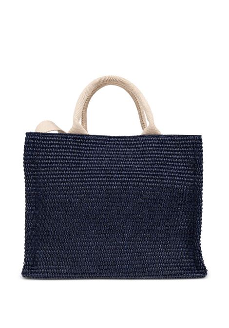small rafia tote bag woman navy MARNI | SHMP0077U0 P386000B90